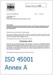 ISO/CD 45001 Occupational health and safety management systems - Annex A ISO/CD 45001 Occupational health and safety management systems - Annex A