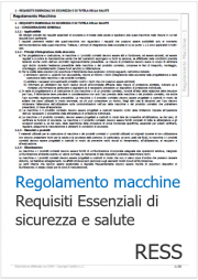 Regolamento macchine: i Requisiti Essenziali di sicurezza e salute RESS