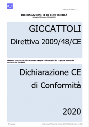 Dichiarazione CE di Conformità | Direttiva 2009/48/CE Giocattoli Dichiarazione CE di Conformità | Direttiva 2009/48/CE Giocattoli