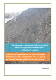 Studio ecotossicità ceneri pesanti “bottom-ash” - EER 190111* e EER 190112* Studio ecotossicità ceneri pesanti “bottom-ash” - EER 190111* e EER 190112*