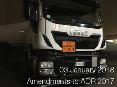 ADR: Amendments into force since 3 January 2018 ADR: Amendments into force since 3 January 2018