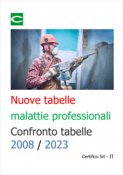 Nuove tabelle malattie professionali: confronto tabelle 2008 / 2023 