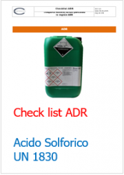 Checklist trasporto in colli di Acido Solforico (ONU 1830) ADR 2015 Checklist trasporto in colli di Acido Solforico (ONU 1830) ADR 2015