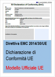 Modello ufficiale Dichiarazione di Conformità UE Direttiva EMC 2014/30/UE