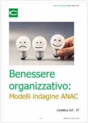 Benessere organizzativo: Modelli di indagine ANAC Benessere organizzativo: Modelli di indagine ANAC