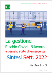 Gestione Rischio Covid-19 lavoro a cessato stato di emergenza