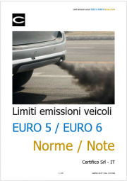 Limiti emissioni veicoli EURO 5 e EURO 6 / Normativa e note