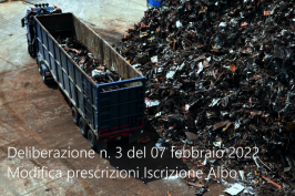 Deliberazione Albo Nazionale Gestori Ambientali n. 3 del 07 febbraio 2022