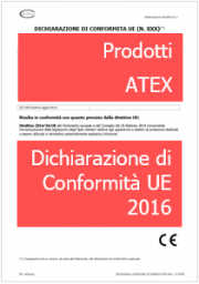 Dichiarazione di Conformita' UE ATEX Prodotti 2016 Dichiarazione di Conformita' UE ATEX Prodotti 2016