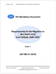 Requisiti migrazione a ISO 45001:2018 da OHSAS 18001:2007 Requisiti migrazione a ISO 45001:2018 da OHSAS 18001:2007