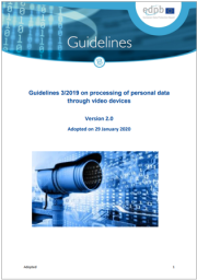 Linee Guida EDPB 3/2019 sulla videosorveglianza