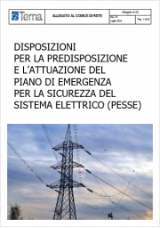 Piano Emergenza Sicurezza Sistema Elettrico (PESSE)