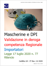 Mascherine e DPI: La Legge rilancio introduce la competenza regionale per la validazione in deroga