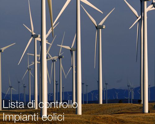 Lista di controllo impianti eolici