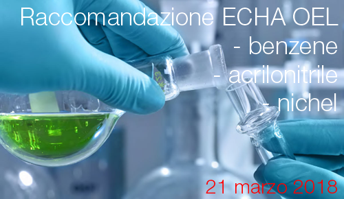 Raccomandazione ECHA OEL 21 marzo 2018