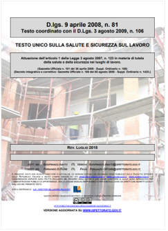 dlgs 81 08 INL luglio 2018