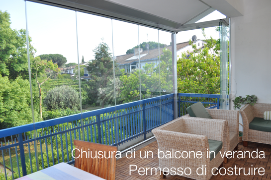 Permesso di costruire   Chiusura balcone in veranda