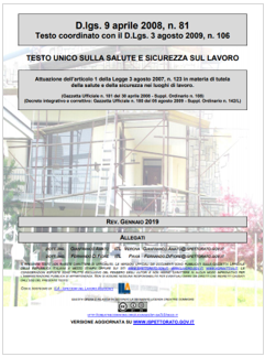 Testo unico sicurezza 81 2008 Rev 01 2019