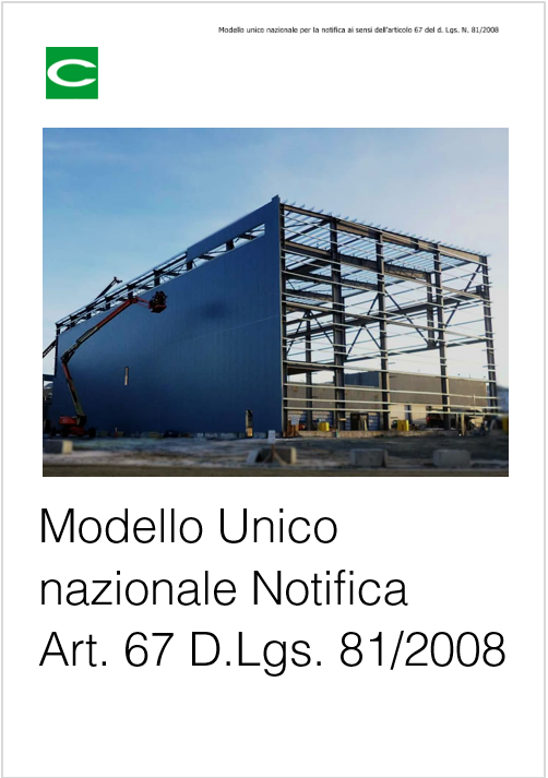 Modello Unico nazionale Notifica Art  67 D Lgs 81 2008