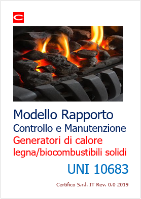 Modello Rapporto Controllo manutenzione generatore calore legna biocombustibili solidi UNI 10683