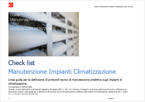 Check List Impianti di Climatizzazione