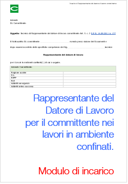 Rappresentante DL committente spazi confinati