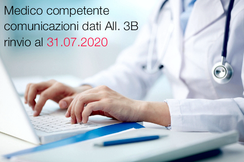 Medico competente comunicazioni dati All  3B rinvio al 31 07 2020