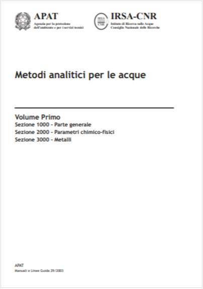 Metodi analitici per le acque   APAT 29 2003