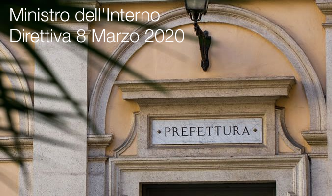 Ministro dell Interno Direttiva 8 marzo 2020