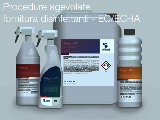 Procedure agevolate per la fornitura dei disinfettanti   EC ECHA