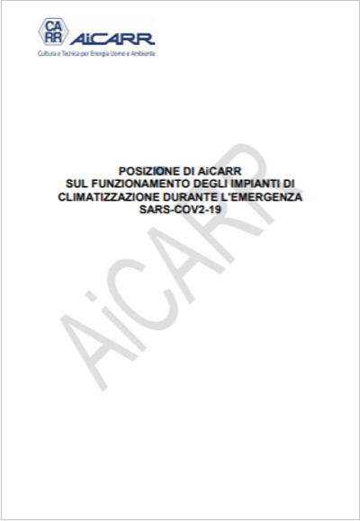 Posizione AIRCARR impianti di climatizzazione emergenza COVID 19