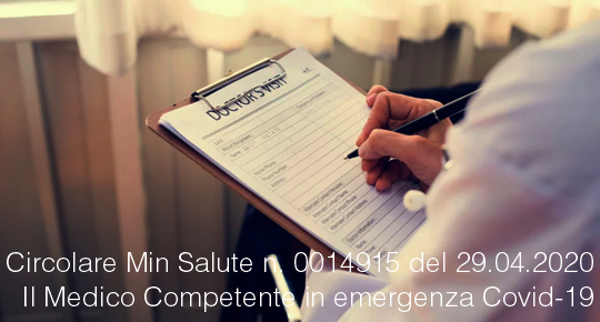 Circolare Min Salute n  0014915 del 29 04 2020