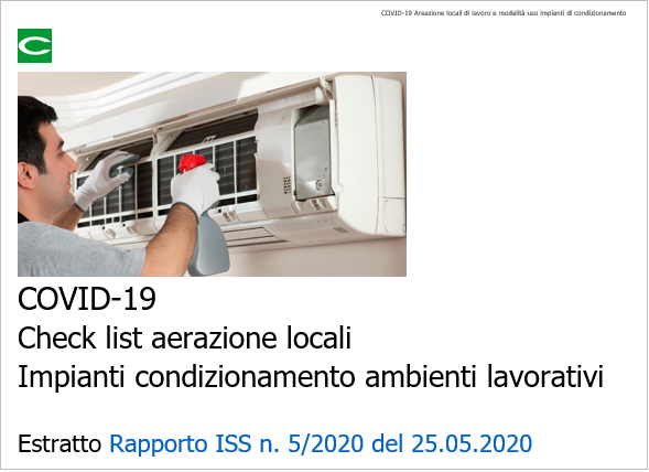 COVID 19 Check list aerazione locali e pianti di condizionamento