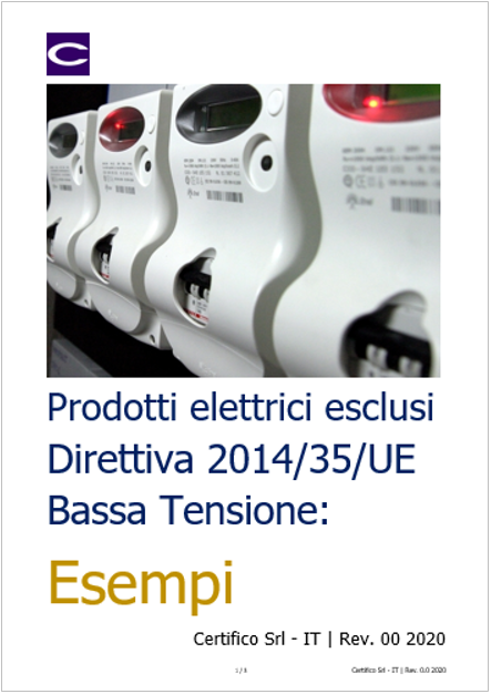 Prodotti elettrici esclusi BT   Esempi