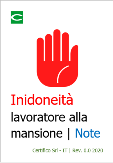 Inidoneita  lavoratore alla mansione   Note