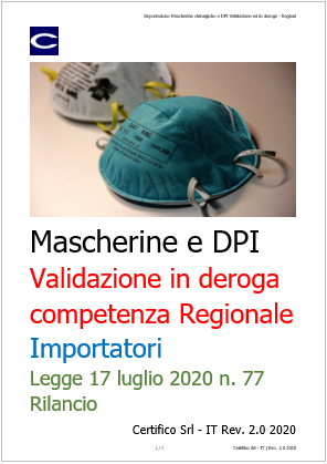 Mascherine e DPI Validazione Regioni