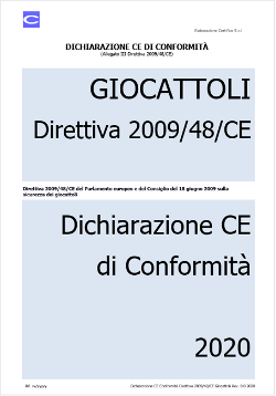 Dichiarazione CE di Conformit  Giocattoli