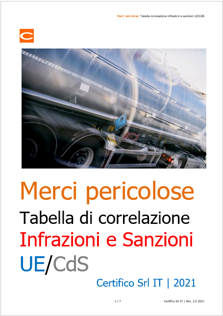 Merci pericolose Tabella correlazione sanzioni Rev 2 0 2021