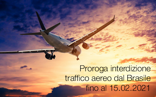 Proroga interdizione traffico aereo dal Brasile