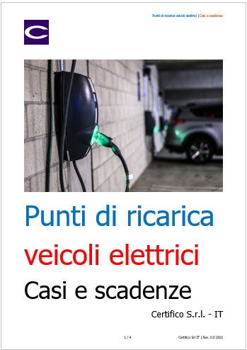 Punti di ricarica autoveicoli elettrici