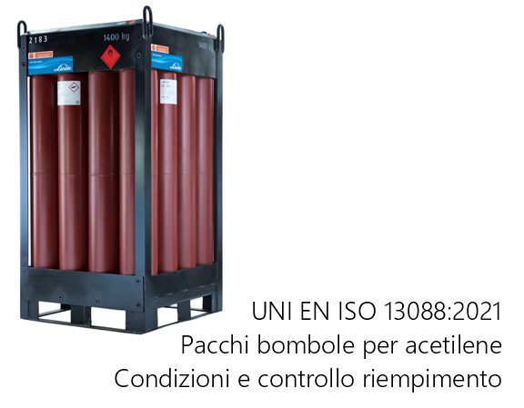 UNI EN ISO 13088 2021 Riempimento pacchi di bombole di acetilene