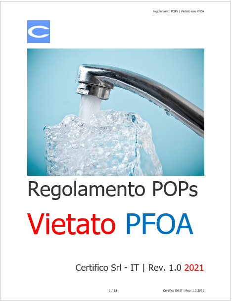 Regolamento POPS   Vietato PFOA