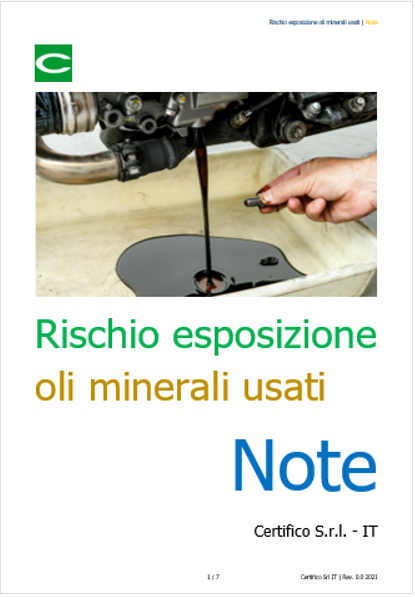 Rischio esposizione oli minerali usati