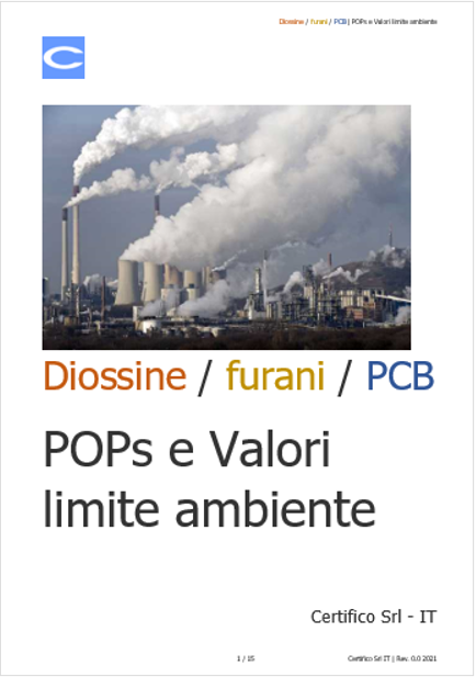 Diossine e furani e PCB  POPs  e Valori limite ambiente