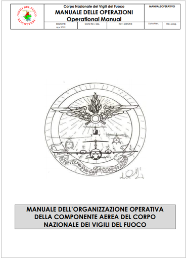 Manuale organizzazione operativa componente aerea del corpo nazionale dei vigili del fuoco