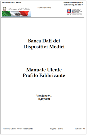 Manuale utente profilo fabbricante