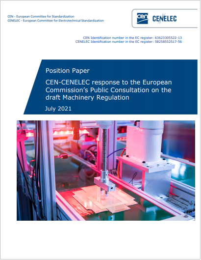 Position Paper CEN CENELEC draft Machinery Regulation July 2021