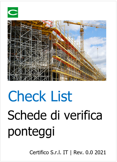 ID 14685 Check List Schede di verifica ponteggi