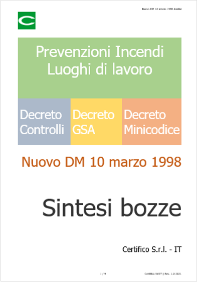 Nuovo DM 10 Marzo   Sintesi bozze