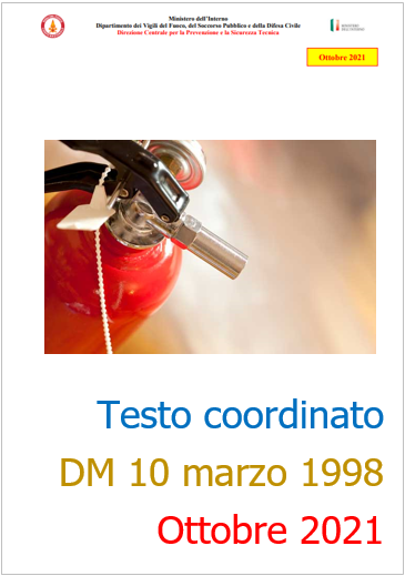 Testo coordinato DM 10 marzo 1998   Ottobre 2021